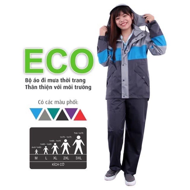 Áo mưa bộ ECO của Rando