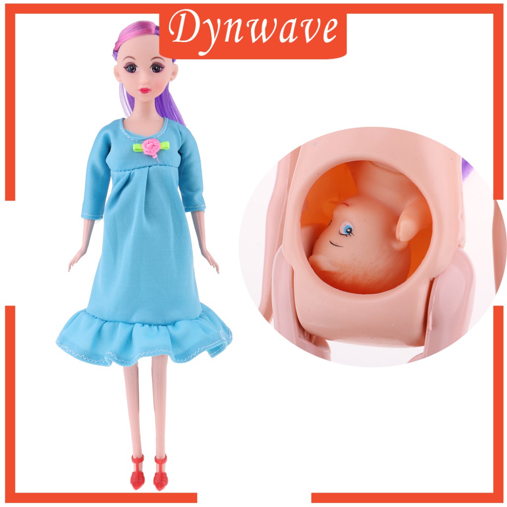 [Dynwave] Đồ Chơi Búp Bê Mẹ Bầu Thật Có Em Bé Trong Cơ Thể Giáo Dục Cho Bé Gái #B