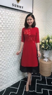 Áo cách tân đỏ/ 1 bộ
