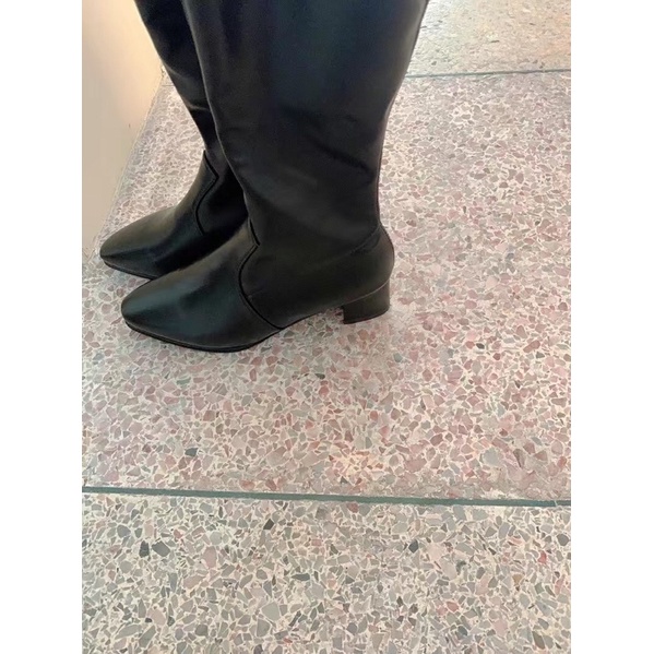 Boot đùi nữ cao bồi cổ V da mềm có size 40 + ảnh thật