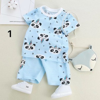 Bộ cotton tre xuất Hàn cho bé trai set 3b