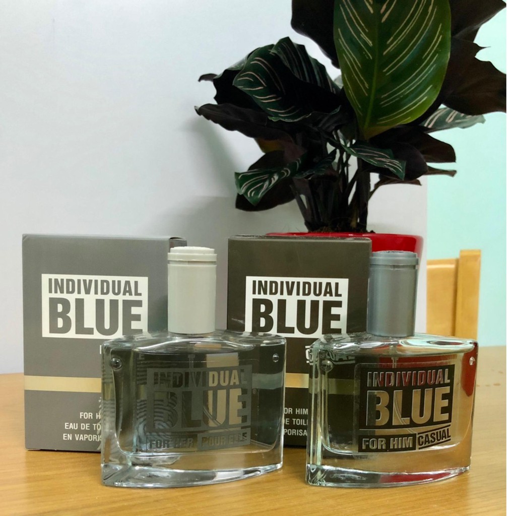 Combo 2 chai nước hoa Nam - Nữ BLUE INDIVIDUAL (Xám - Bạc) | Thế Giới Skin Care