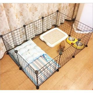 Bộ chuồng quây thú cưng gồm 10 lưới sắt lắp ghép tặng kèm phụ kiện lắp ráp