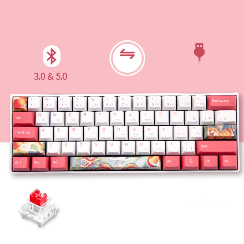 Bàn phím cơ không dây Dual Mode Newmen GM610Dy (MX Hotswap, Bluetooth 5.0, Layout Mac &amp; Win, Keycap PBT Cherry Profile )