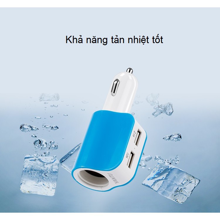 Tẩu cắm sạc trên ô tô 2USB YANTU A68