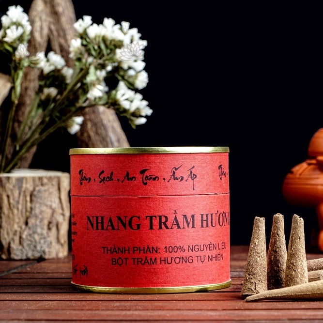 Nhang Nụ Trầm Hương Sạch - Trầm Hương Tự Nhiên Organic 100 Gram Đóng Hộp - THBA