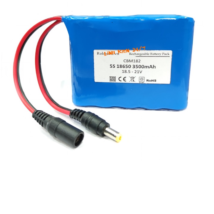 KHỐI PIN SẠC 21V PIN LITHIUM 5S 1P 18650 21V 3500MAH