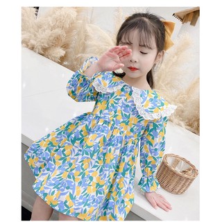 ( thanh lý HÀNG NEW ) Váy bé gái hoa nhí xanh a 6268 ( hàng Quảng châu )