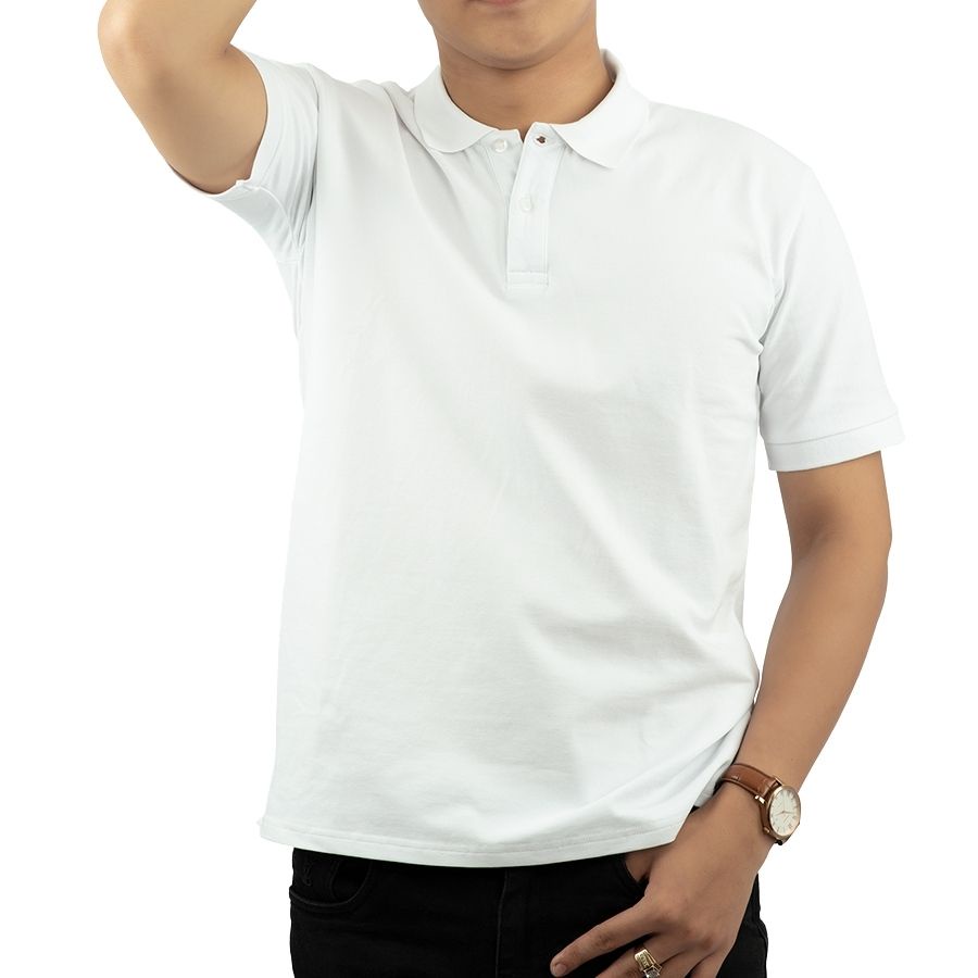 Áo Polo nam cao cấp 100% cotton PERFECTMEN vải cá sấu màu trắng co giãn 4 chiều thoáng mát xuất xịn sang trọng