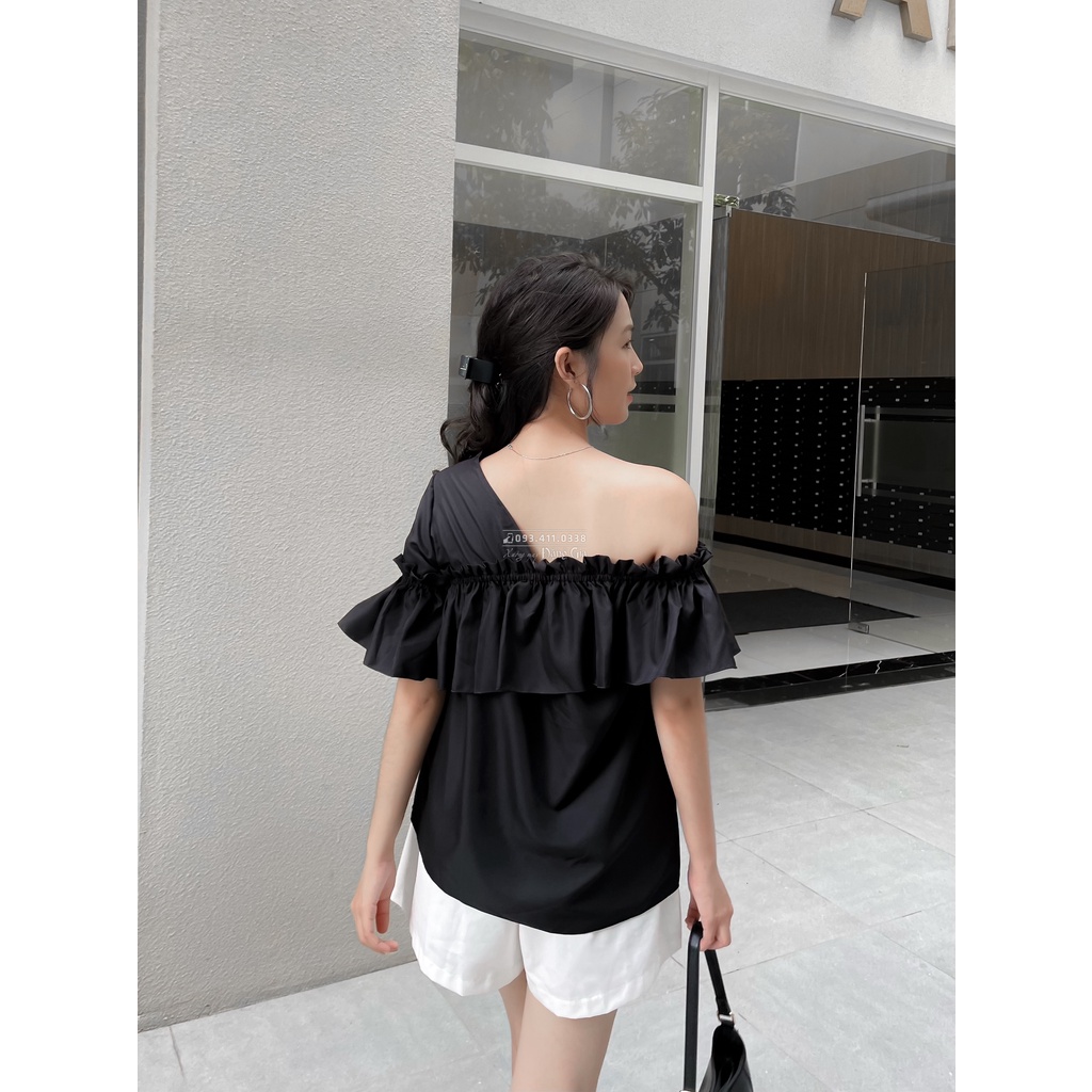 Áo sơ mi kiểu tay lỡ vai lệch cá tính DG24562