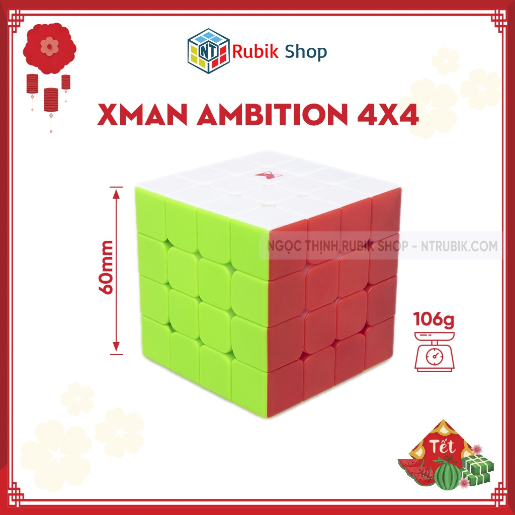 [Siêu phẩm] Rubik 4x4x4 QiYi Xman Ambition M stickerless (Có Nam Châm)