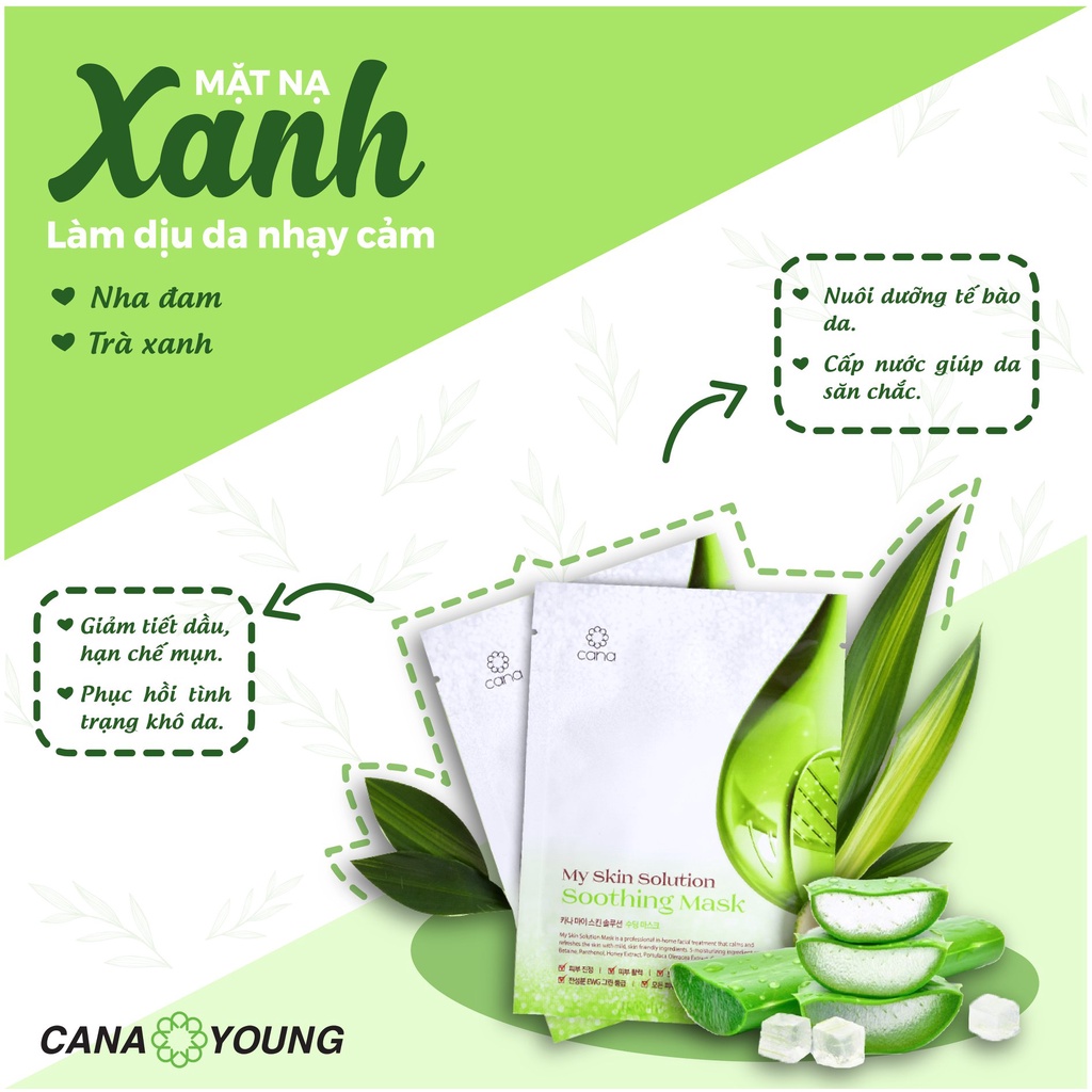 Mặt Nạ Giấy Chăm Sóc Da Toàn Diện Giúp Dưỡng Trắng, Cấp Ẩm Từ 100% Thiên Nhiên Hàn Quốc Cana My Skin Solution | BigBuy360 - bigbuy360.vn