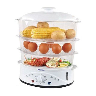 Nồi hấp 3 tầng đa năng braburg b3l 8.5l, bảo hành 12 tháng