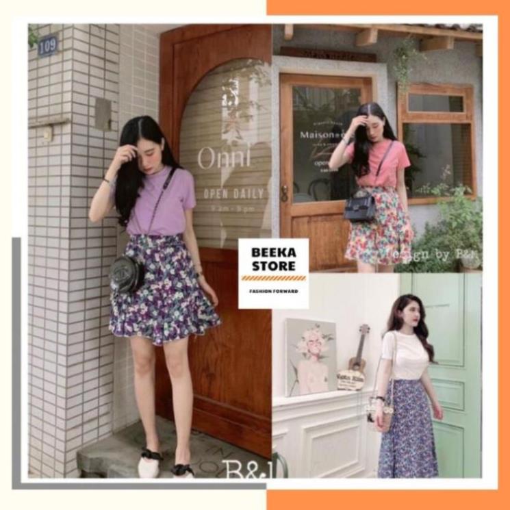 Chân váy ngắn xòe họa tiết hoa nhiệt đới siêu mát - Mã CV26 - LENCY STORE