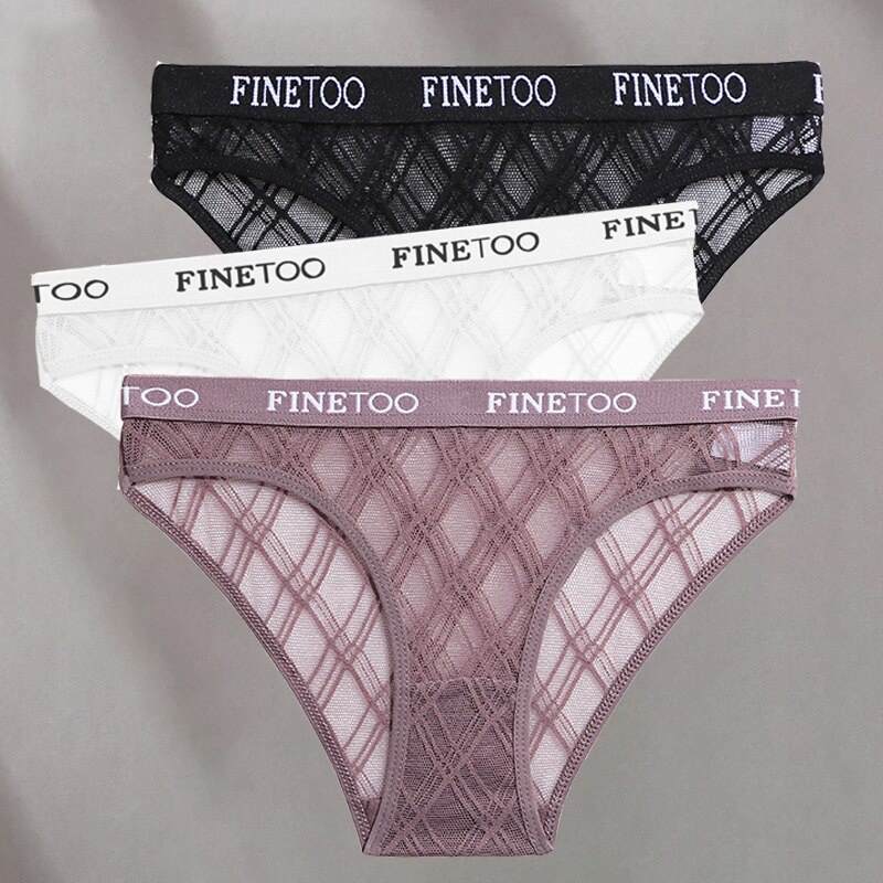 Cute Byte Bộ 3 Quần Lót Nữ Phối Lưới Thoáng Khí Dễ Thương