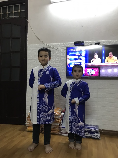 Áo dài gấm Thượng Hải bé trai đủ size 18-35kg- Hàng cao cấp chất gấm rất đẹp