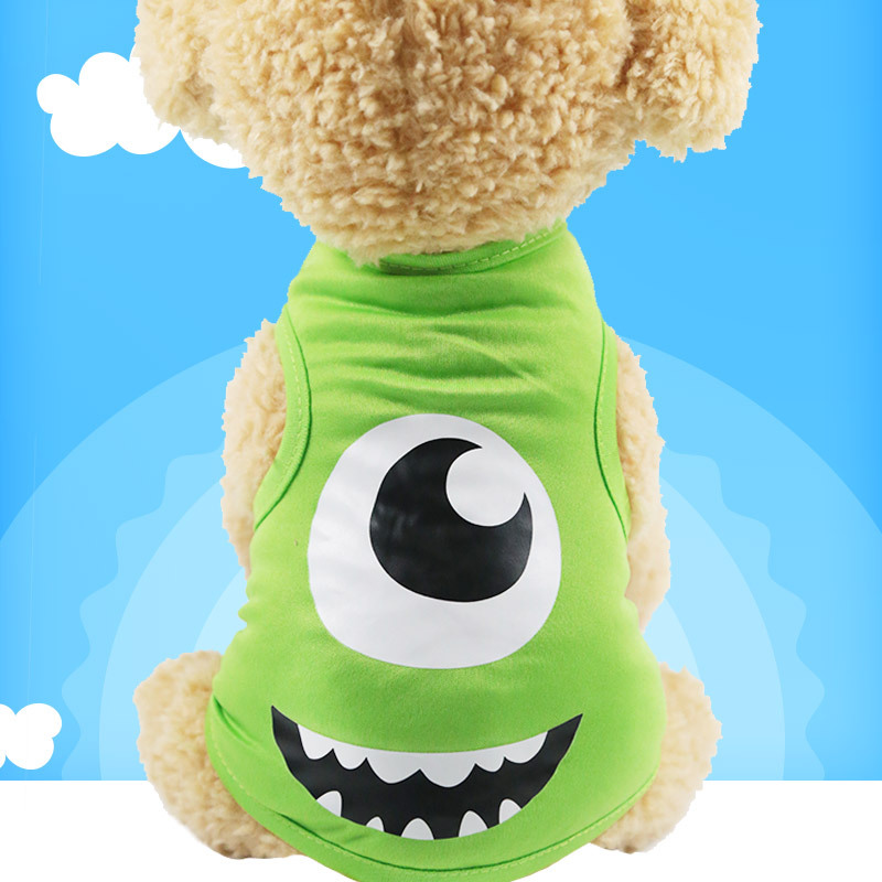 cartoon printing pet vest clothes spring and summer puppy cat pet clothes