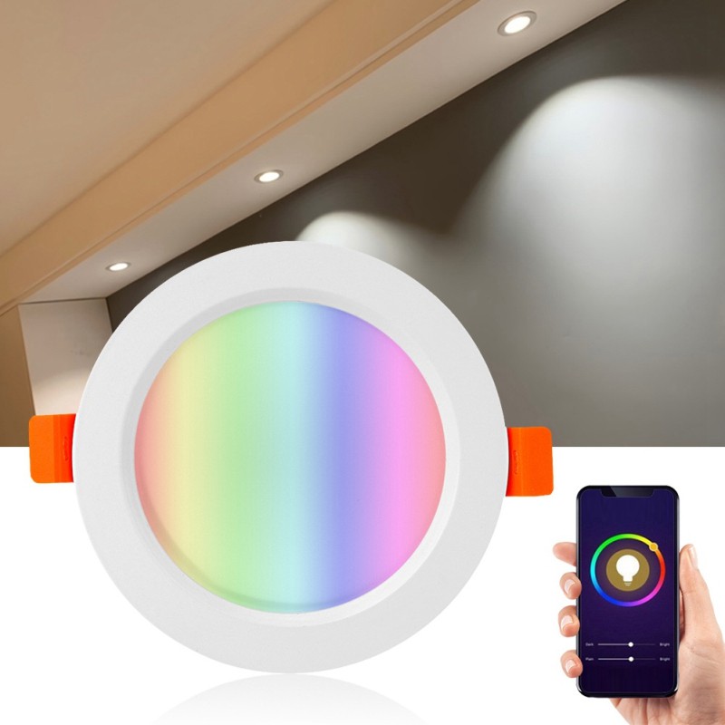 Đèn LED Downlight Âm Trần Đổi Màu Theo RGB Nhạc Zigbee Tuya SHP-ZHUE3 GOOGLE Đèn Led Gắn Trần Nhà Thông Minh 4 Inch Rgbww 10w