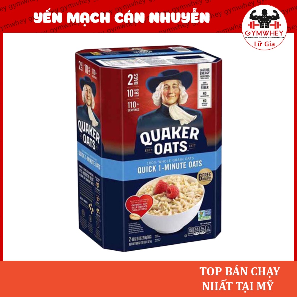 [GIÁ TỐT NHẤT]  Yến Mạch Ăn Kiêng Ăn Liền Quick 1 Minutes Quaker Oats 10lbs 4,6kg - Nhập Khẩu Mỹ -Authentic 100%