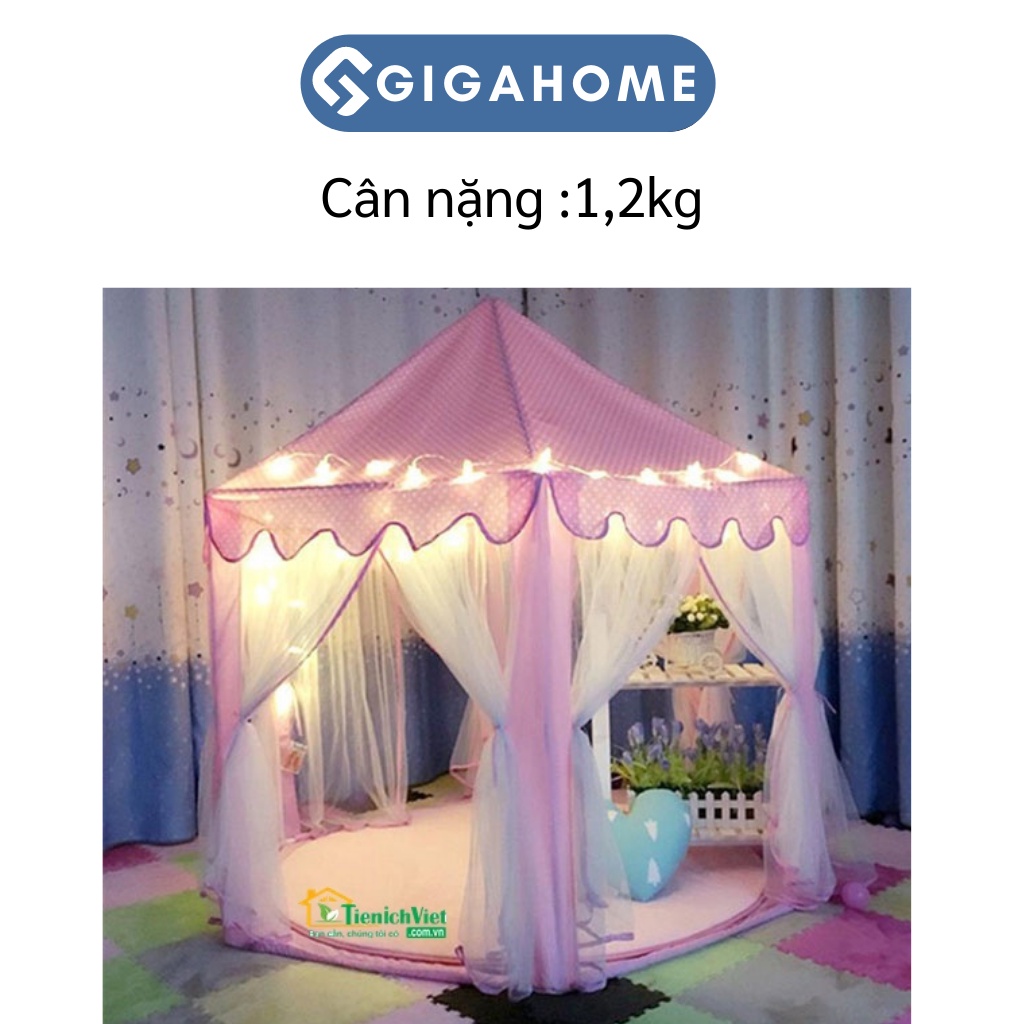 Lều Công Chúa Cho Bé Gái GIGAHOME Kiểu Dáng Lục Giác Hàn Quốc Có Rèm Che 4010