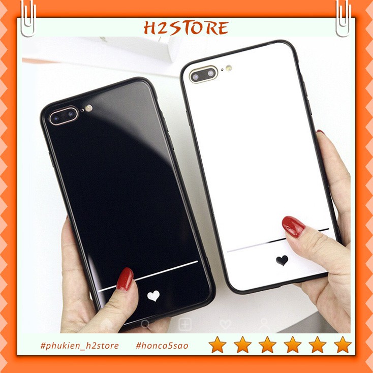 Ốp iphone kính hình heart cho iphone 6 s plus 7 8 plus Xr X s max 11 11 pro max 12 mini 12 pro max Se2