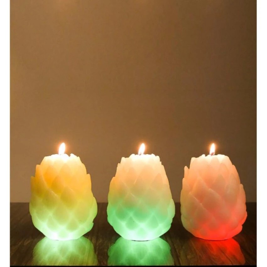 Nến thơm Atiso đổi màu đèn LED LED5296 (Lựa chọn: Trắng, Vàng nhạt, Hồng nhạt)