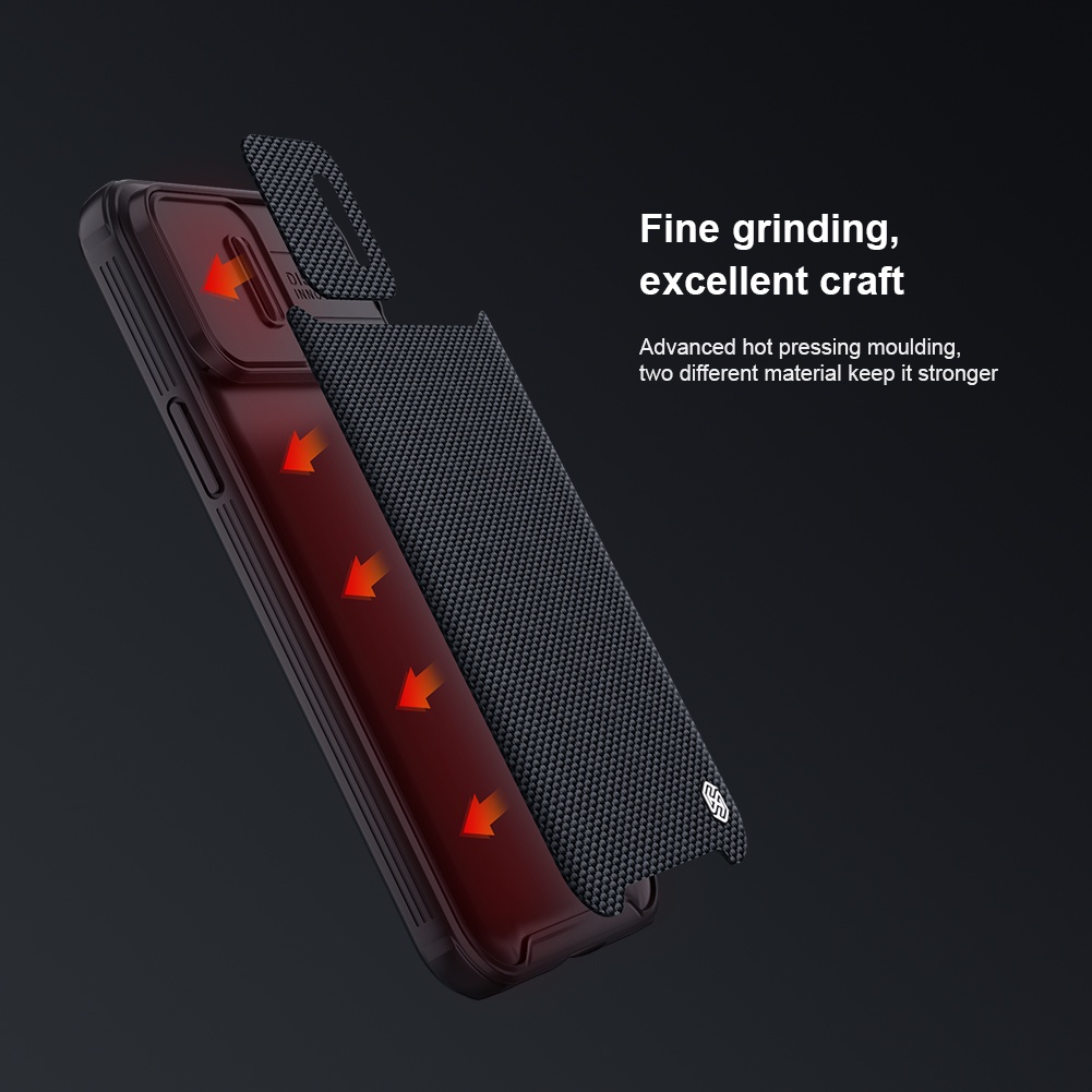 Ốp Điện Thoại Nillkin Bằng TPU + PC Sợi Nylon Nhẹ Có Nắp Trượt Bảo Vệ Camera Riêng Tư Cho iPhone 13 Pro Max