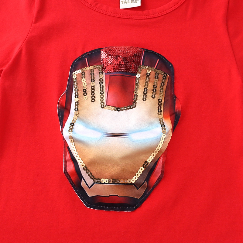 Áo thun MANVIN BABY tay ngắn in hình Người Sắt phát sáng nhiều mẫu tùy chọn cho bé trai từ 2-7 tuổi