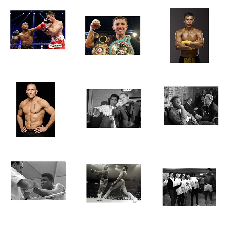 Áp Phích Tập Boxing Và MMA UFC Muhammad Ali Floyd Mayweather Golovkin Georges St. Poster Thể Thao Pierre Phong Cách Retro