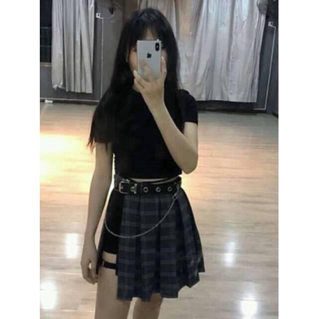 Thắt Lưng Nữ Dây Xích Bản Nhỏ Siêu Cá Tính BIGOMALL - Dây Nịt 1 Oze Kèm Dây Xích Cá Tính