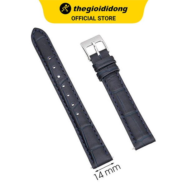 Dây da đồng hồ 14 mm xanh dương L019-02-14