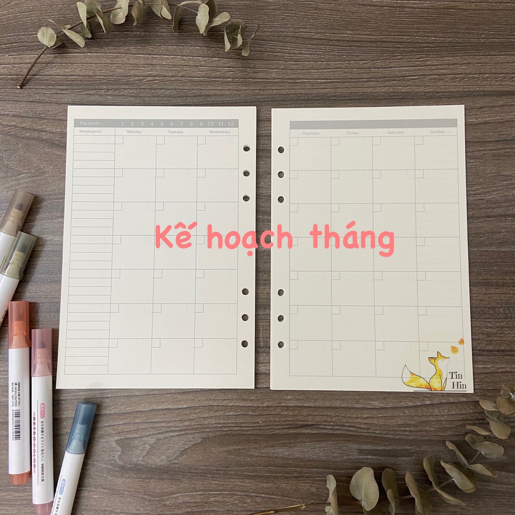 [Bujo]  Giấy Refill Ruột Sổ Còng Bullet journal A4/A5/A6/B5/A7 90 trang văn phòng phẩm sáng tạo