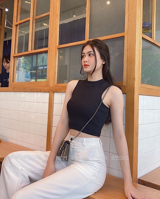 Áo Croptop Basic Ba Lỗ Gân nhà MÓM STORE [ẢNH THẬT 100%