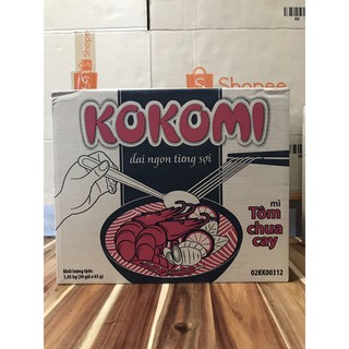 THÙNG 30 GÓI MÌ KOKOMI TÔM CHUA CAY ( 65 GRAM )