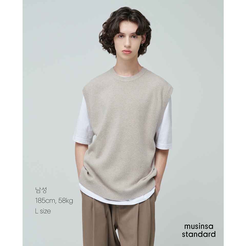 Áo GILE len nam cổ tim form oversize, thương hiệu MUSINSA, chất len lông cừu dày dặn, xuất Hàn dư