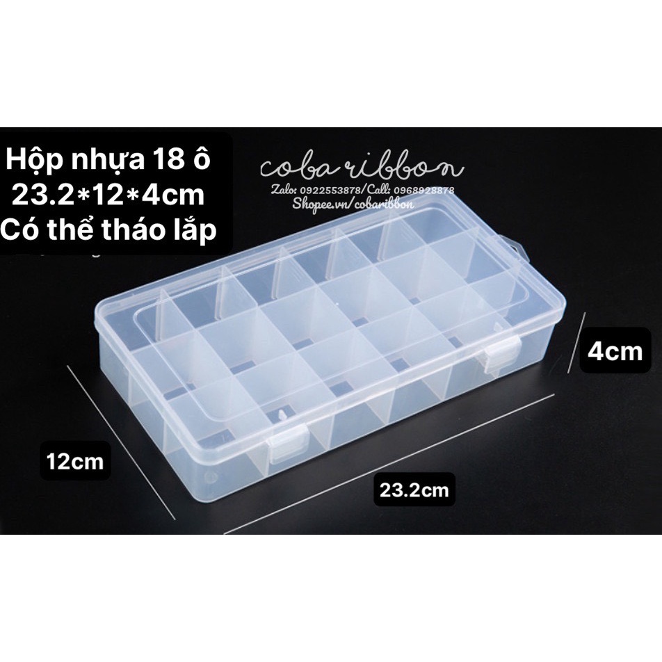 Hộp nhựa nhiều ô có vách ngăn đựng hạt, trang sức