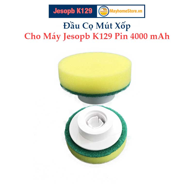 Đầu Cọ Mút Xốp Cho Máy Cọ Rửa Vệ Sinh Nhà Tắm Jesopb K129 Pin 4000 mAh