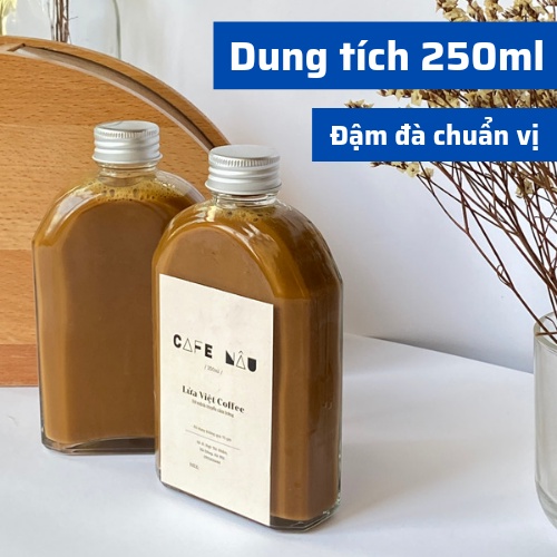 Chai Cà phê pha sẵn nâu đá cafe sữa đá 250ml cao cấp thơm và đậm vị truyền thống cà phê mộc rang xay nguyên chất