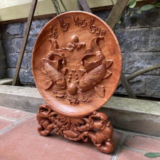 Đĩa gỗ phong thuỷ đk 30cm