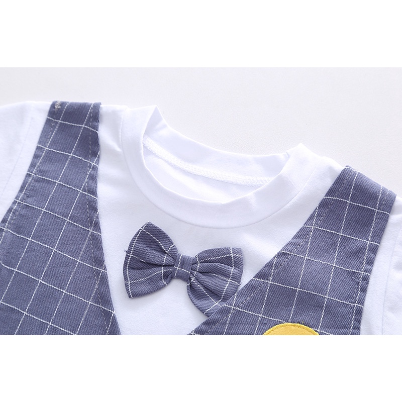 Quần Áo Trẻ Em Bé Trai Set Công Tử Hàn Quốc Có Nơ Nhà MiDuKid