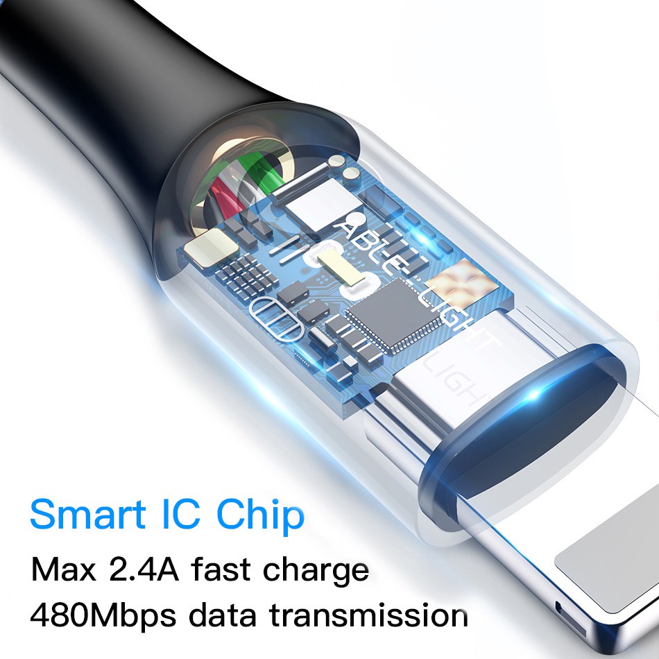 Dây sạc ip Baseus cáp tự ngắt  khi đầy pin thông mình cho 6 7 8 X 11 12 ....