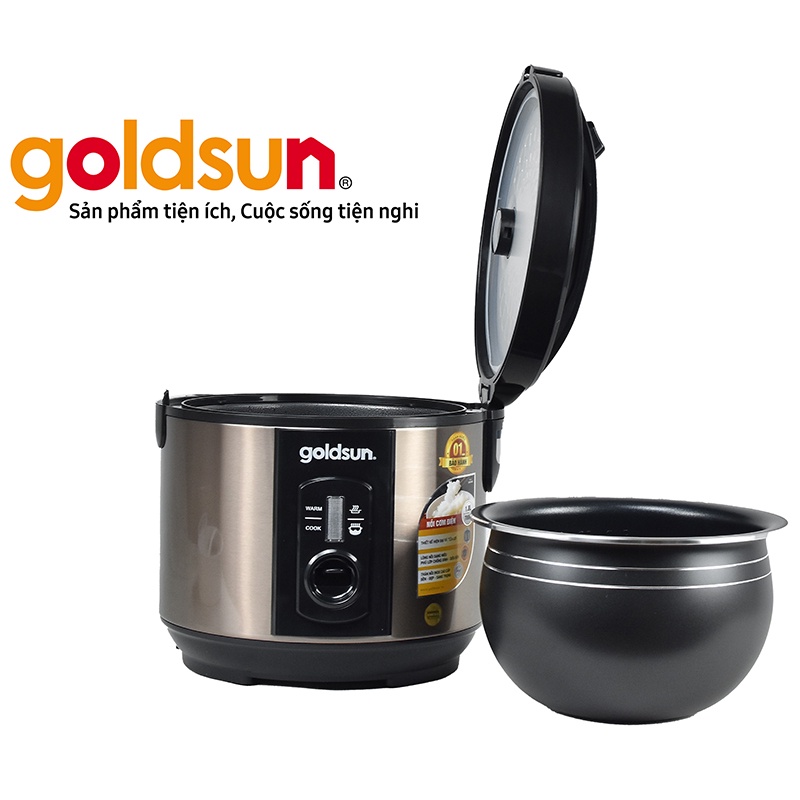 Nồi cơm điện goldsun GRC5042 thông minh lòng niêu 1.8L đáy tổ ông chống dính