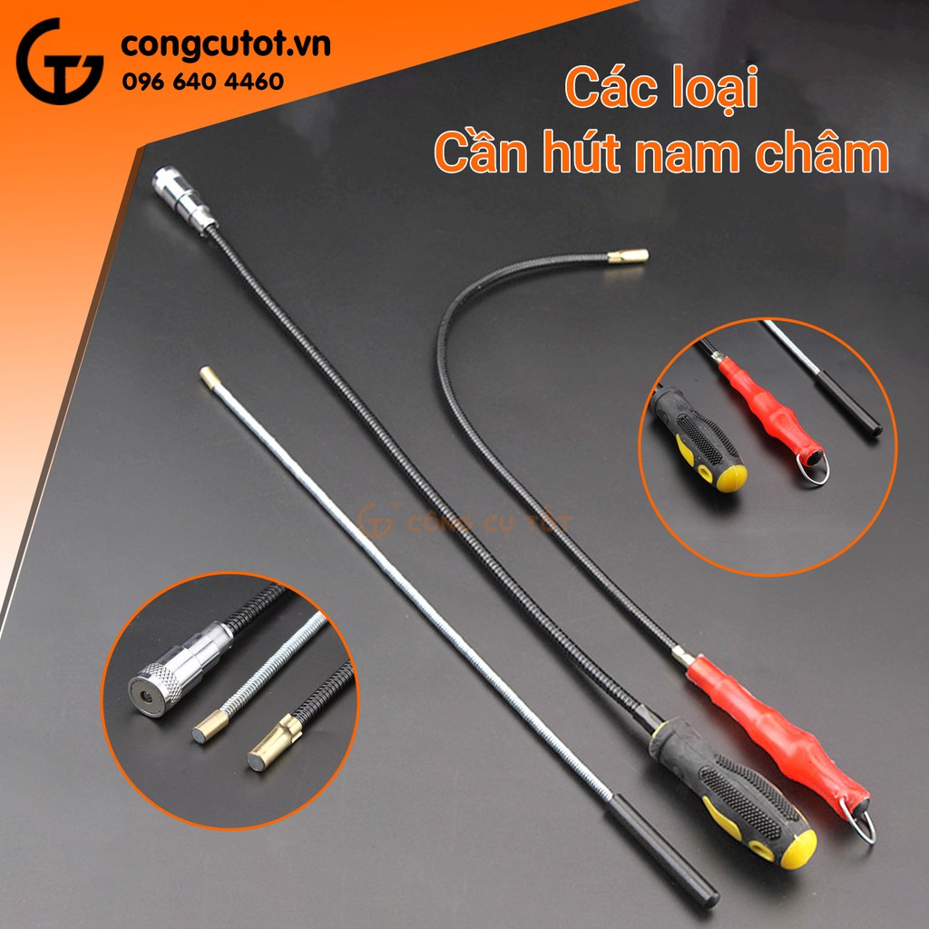 Cần nam châm hút đồ, ốc rơi cán nhựa
