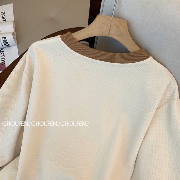 Áo Thun Nữ Dài Tay Cổ Tròn Sọc Ngang Thời Trang Hàn Mới