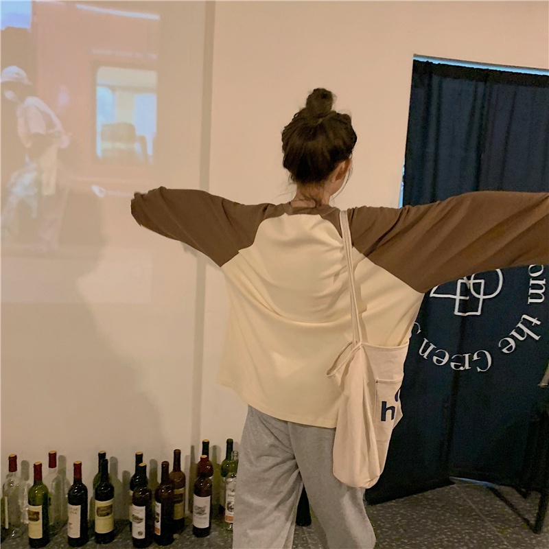 Áo thun cổ tròn dài tay phong cách cổ điển cho nữ