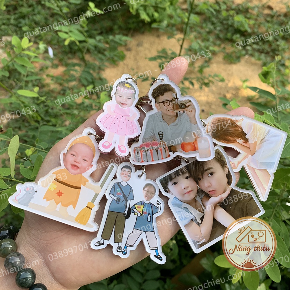 Móc khóa cắt hình chibi, cắt ghép nhân vật hoạt hình , animal theo yêu cầu của khách hàng , chất liệu mica