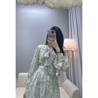 VÁY HOA CỔ NƠ (Ảnh thật shop chụp)