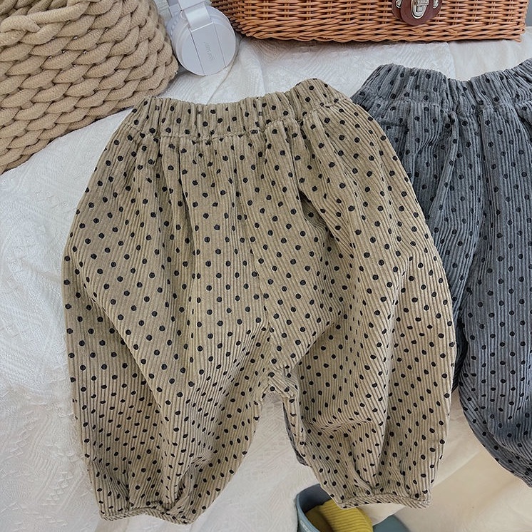 MNGRL Quần Jogger Chấm Bi Thời Trang Mùa Thu Hàn Quốc Cho Bé Trai Bé Gái
