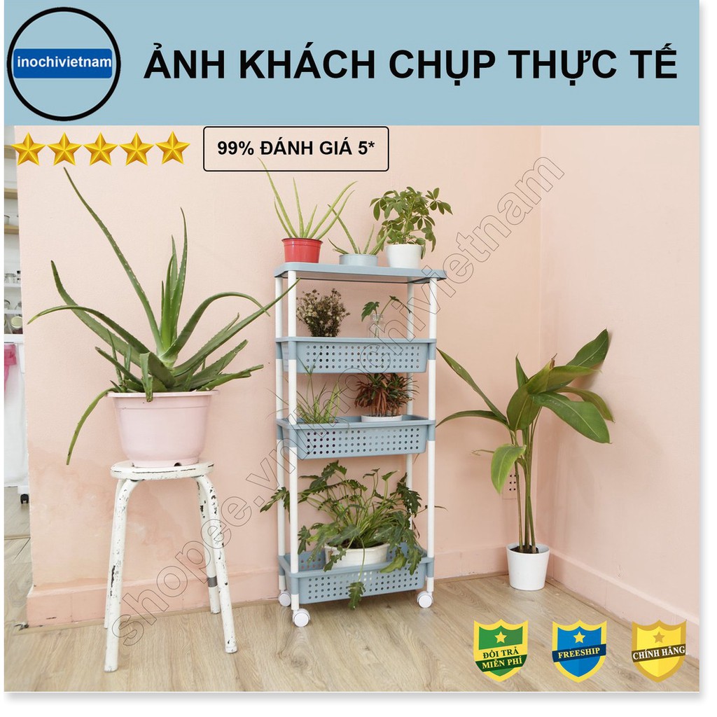 [Tặng Quà]Kệ để đồ -đa năng di động dùng cho nhà tắm phòng khách phòng ngủ INOCHI KE006