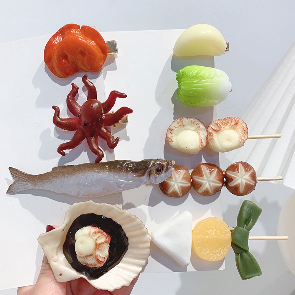 Phụ Kiện Tóc Giả Thực Phẩm Hình Rau Củ Sáng Tạo Vui Nhộn Cho Bé Gái